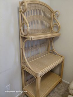 Vintage Arched Rattan Etagere