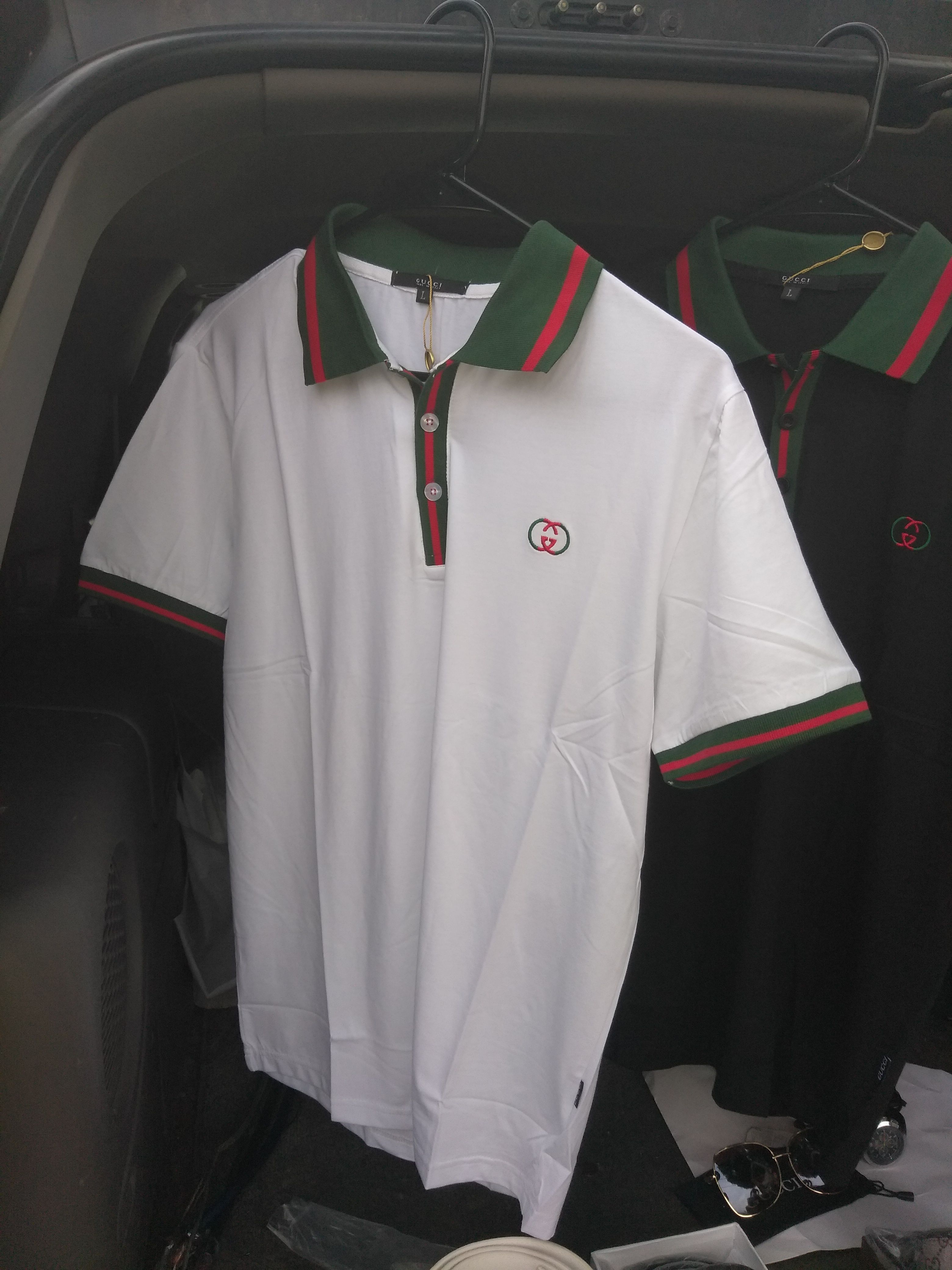 Large white and 2 black Gucci shirt