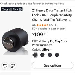 2" Heavy Duty Trailer Hitch Lock