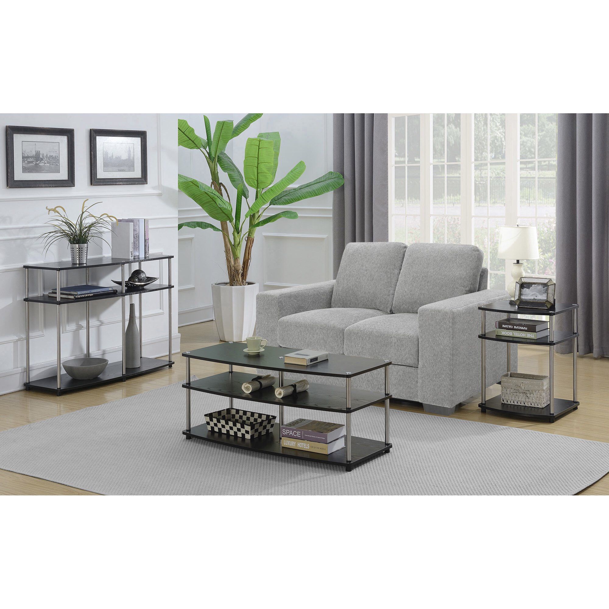 Black No Tools Brand New Coffee Table