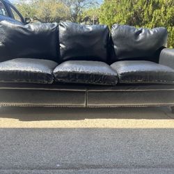 Black Leather Sofa
