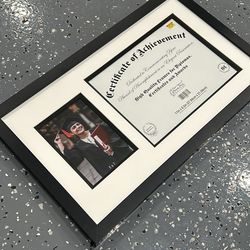 New picture and diploma or certificate frame