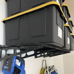 Black Fleximount Wall Shelf In Black