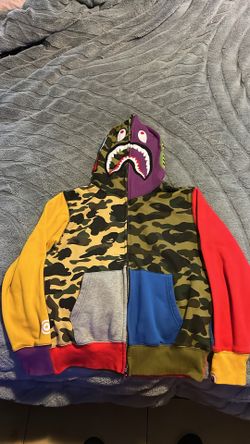 bape 1st camo Cray shark hoodie