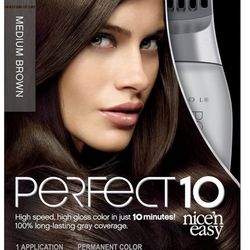 Clairol Nice'n Easy Perfect 10 Permanent Hair Dye, 5 Medium Brown Hair Color