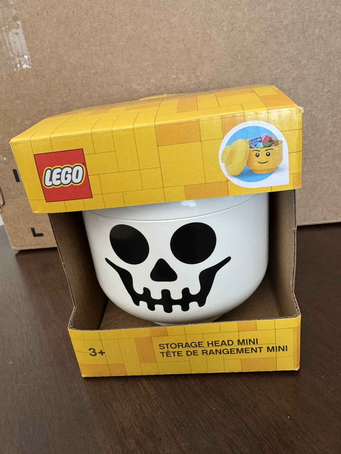LEGO Mini Stackable Storage Head, White Skeleton (White, Brick)