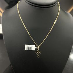 18k Pendant 14k Chain