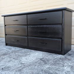 Solid Wood 64"L18.5D30.5H-Pick up Katy Wooden black pained  refurbished dresser