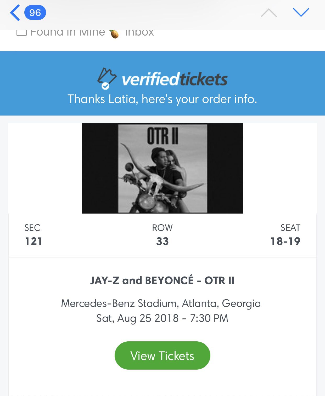 2 Beyoncé OTR2 tickets! GREAT SEATS!✨