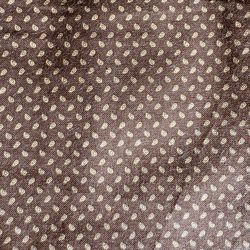 Fa-49 Brown Cotton Fabric W/ Tan Dots
