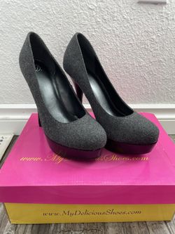 Gray High Heels (Felt Material)