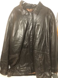 Saxony Mens Leather Coat Brown Size XL! See Description!