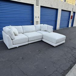 🎄✨ Dayna 4-Piece Fabric Modular Sectional