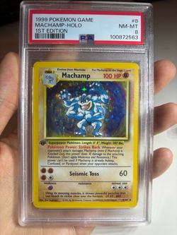 1999 Pokémon Machamp Holo 1st Edition PSA 8