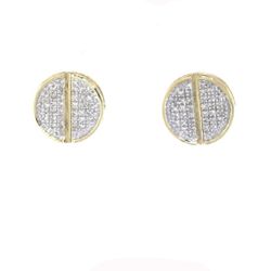 Men's Diamond Stud Earrings 1/6 ct tw Round-cut 10K Yellow Gold