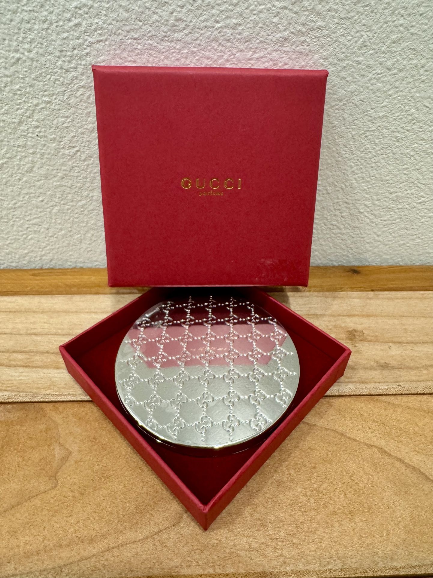 Luxury Compact Travel Mirror Silver with Box NWOT