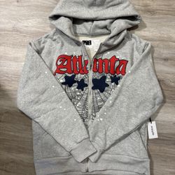 Sp5der Atlanta ‘Heather Grey’ Zip Up Hoodie