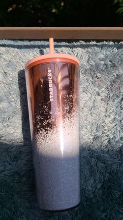 Rose Gold and White Glitter Starbucks Tumbler !! Pick up Only!!