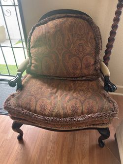 Traditional 8 ft couch and arm chair.