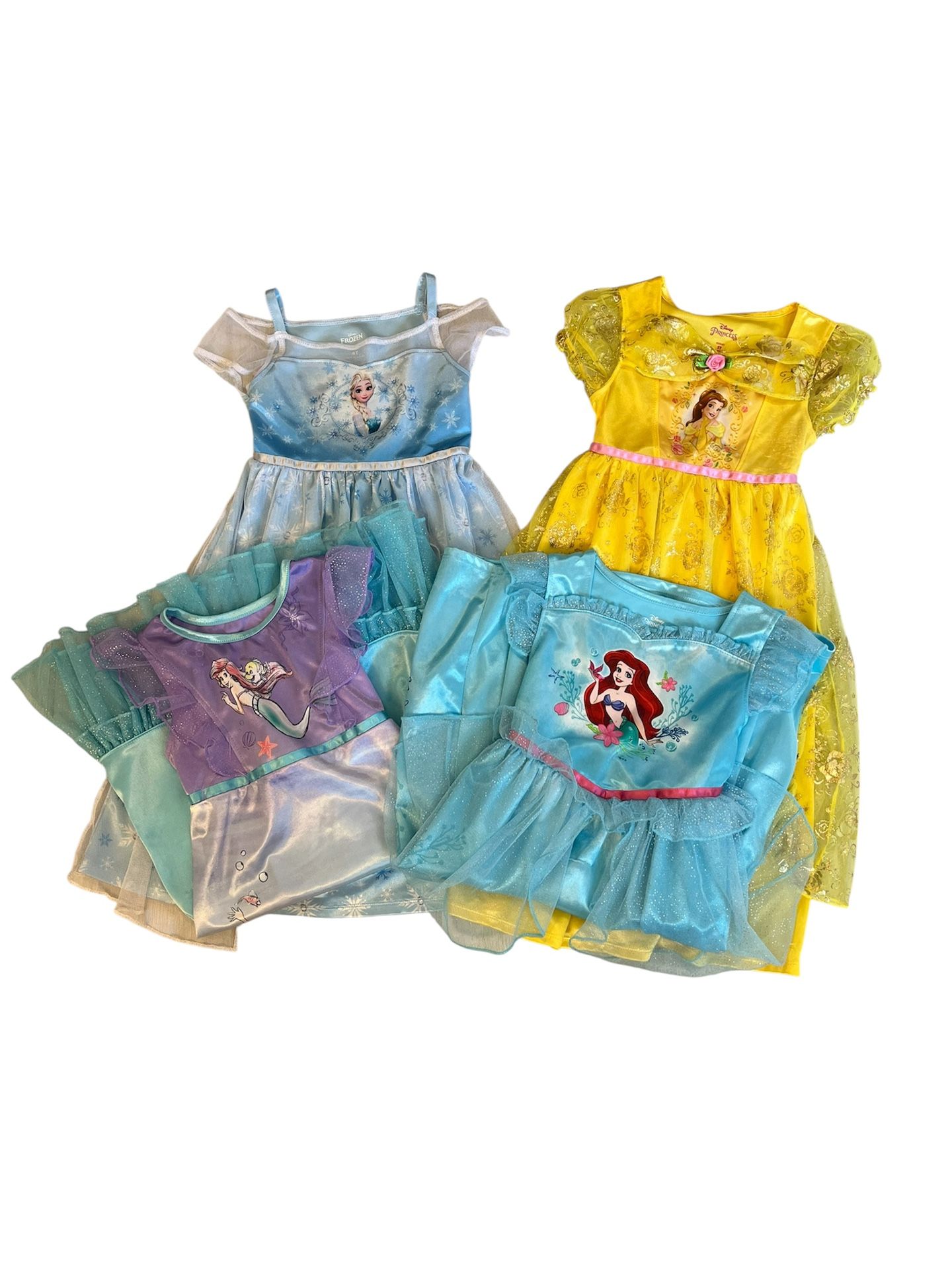 Disney Toddler Play Dress Gowns Lot of 4, Size 4T/5T