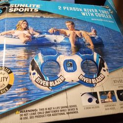 Dual River Tube With Cooler 