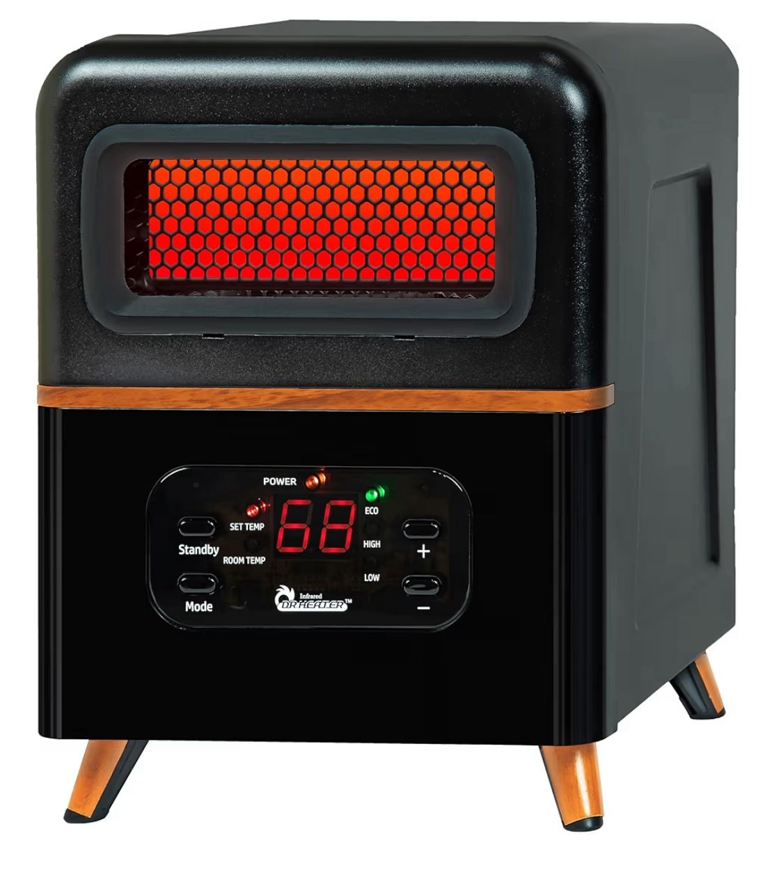DR. INFRARED HEATER DR-978 New Upgraded Dual Heating Hybrid Portable Infrared Space Heater, 1500W...