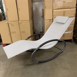 (New in box) $45 Outdoor Zero Gravity Rocking Chair for Patio Pool Garden All-Weather with Pillow 
