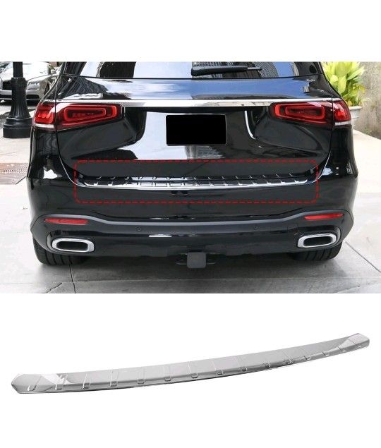 Fit For Benz GLS (contact info removed)-2025 Rear Bumper Sill Plate Guard Cover Trim Stainless