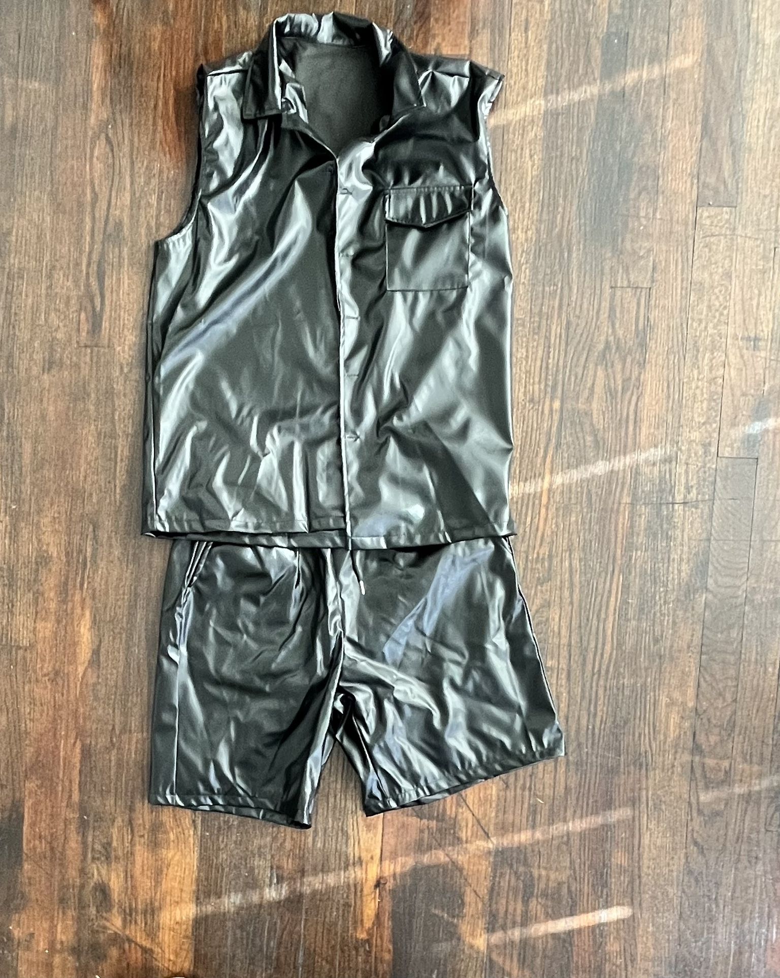 Faux Leather Short set