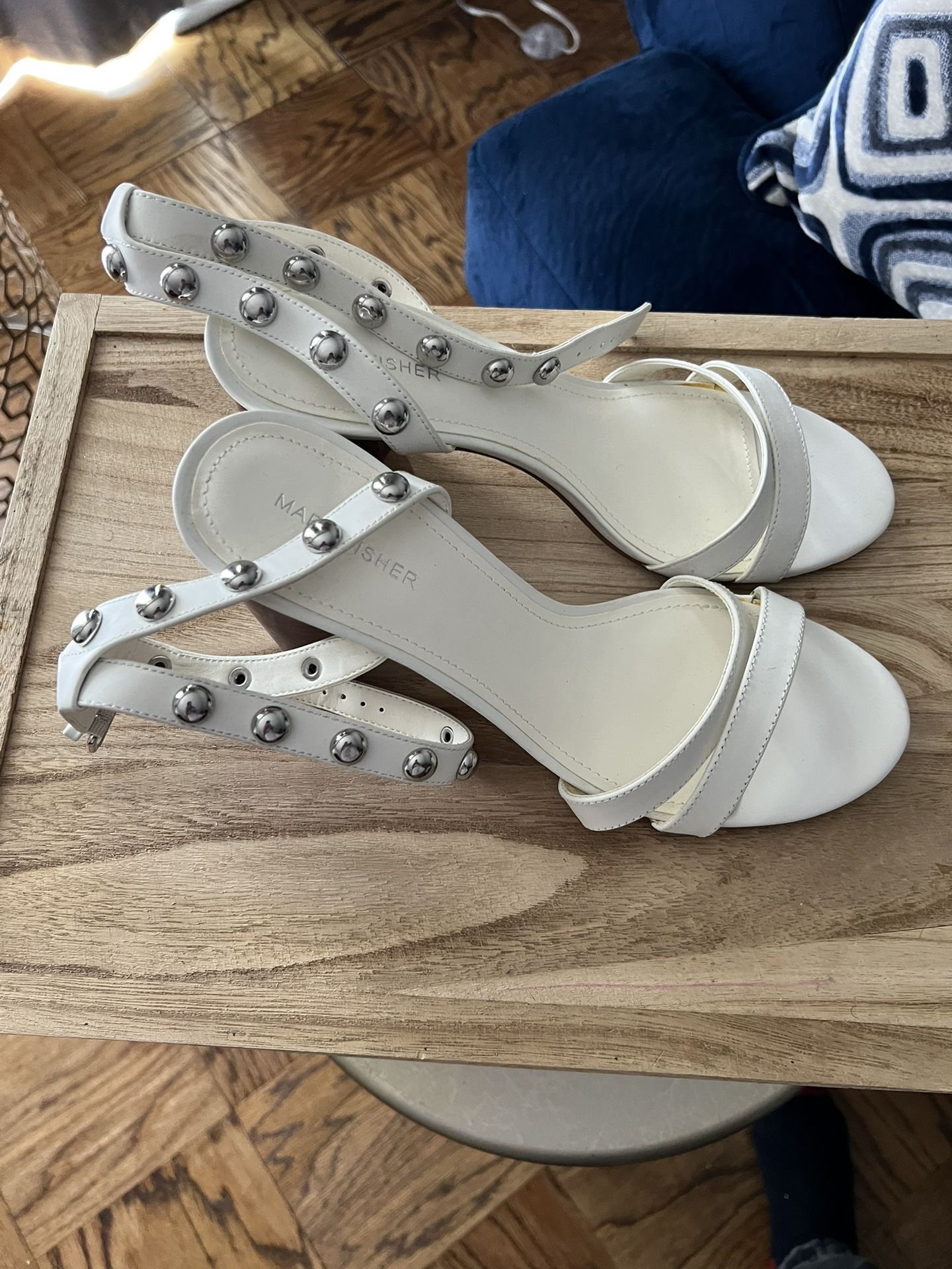 White Marc Fisher Sandals