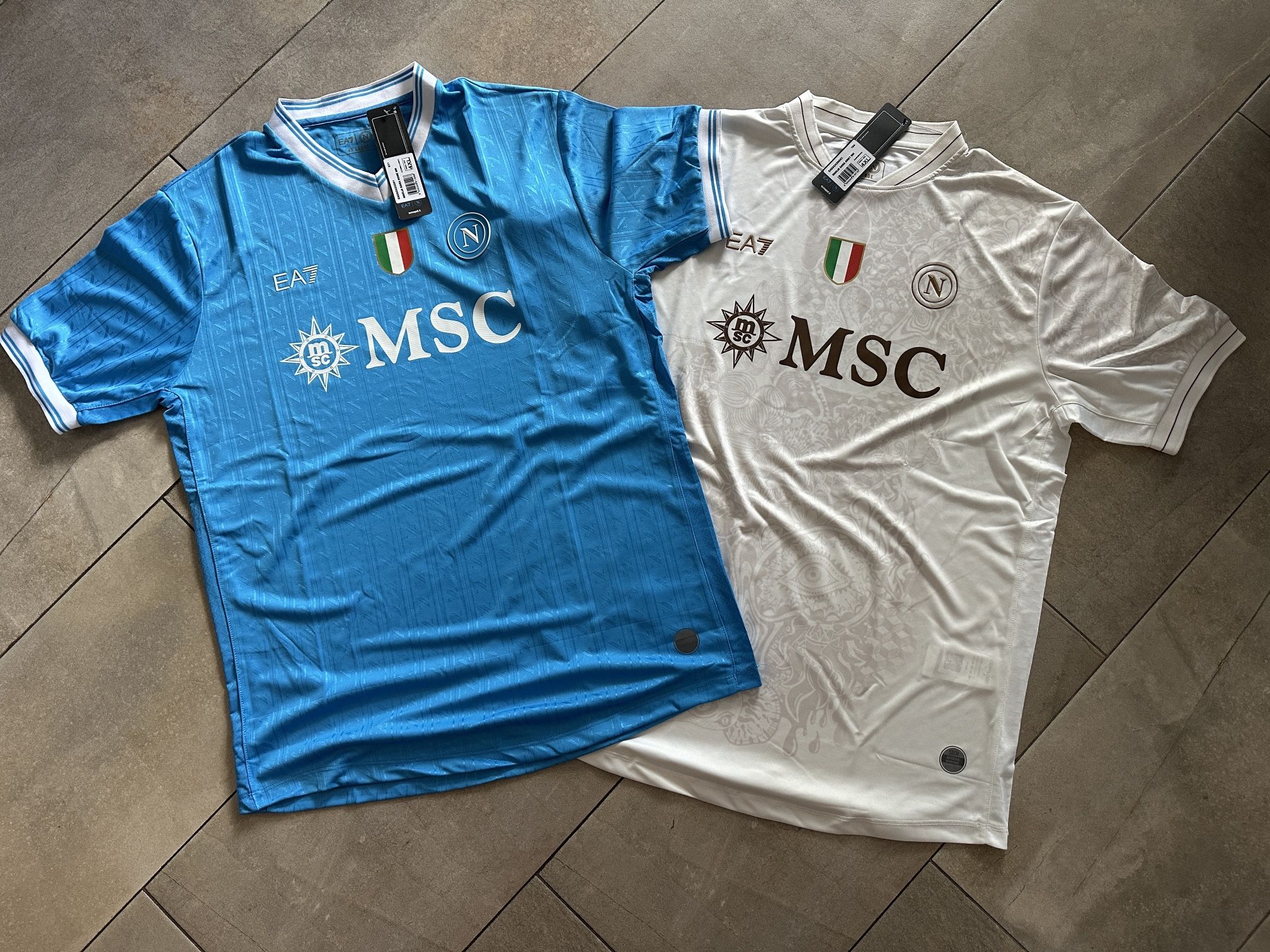 2 Napoli jersey 25-26 Jersey -Home & Away- 4XL Run Small 23”Armpit to Armpit
