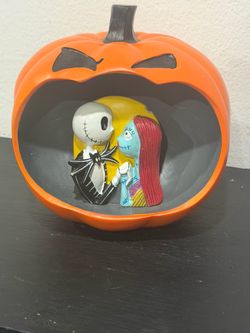 Collectible Nightmare Before Christmas Jack & Sally Pumpkin Figurine