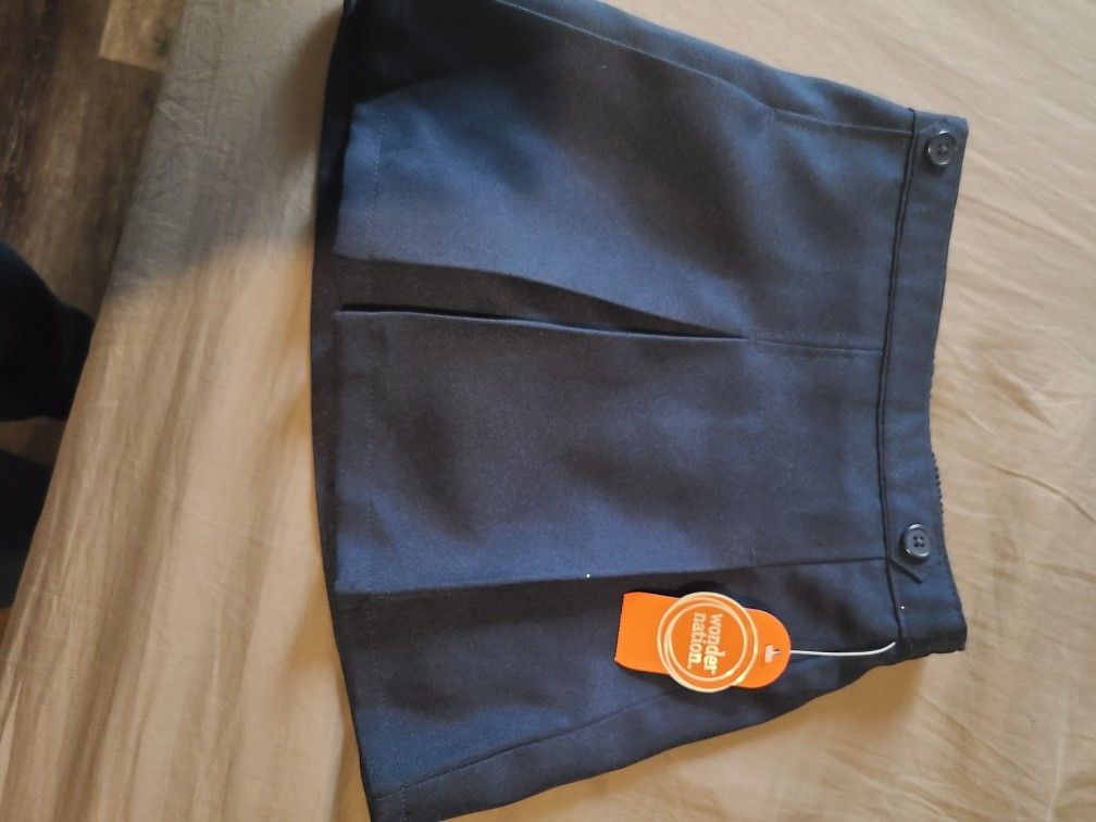 Wonder Nation Navy Pleated School Skirt -Size 5T