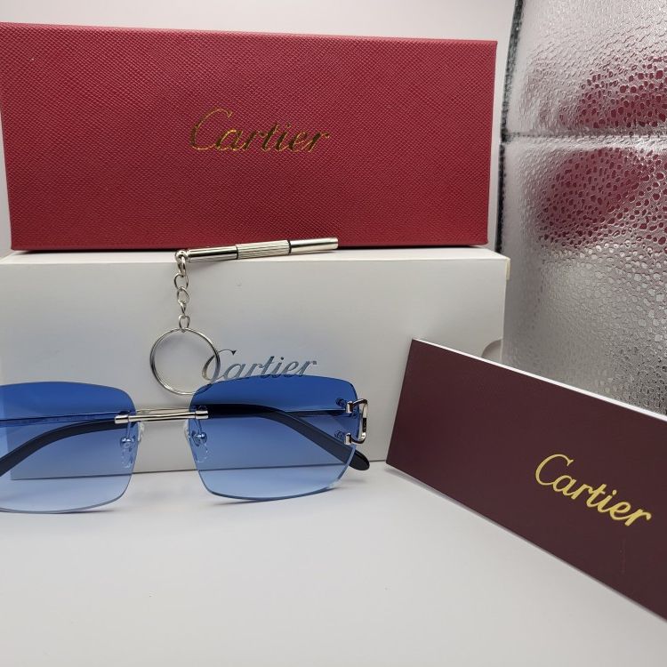 Cartier Rimless Glasses(Blue)Unisex