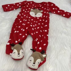 NWOT! Just One You By Carter’s Holiday Reindeer Pjs *3 Months 