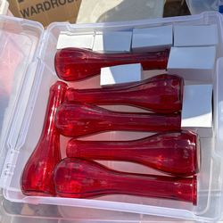 6 Red Glass Vase 