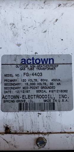 Actown FG-4403 Gas Tube Sign Transformer