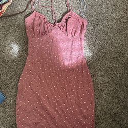 Pink Flower Mini Dress