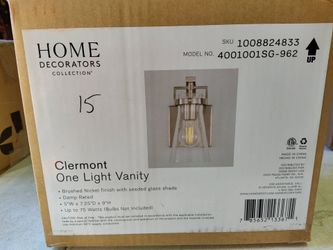 Hampton bay clermont wall sconce light fixture in brushed nickel