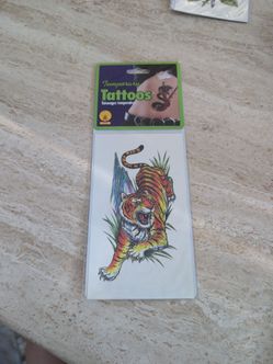 Tiger Temporary Tattoos Costume Accessory Rubie's #1777 New