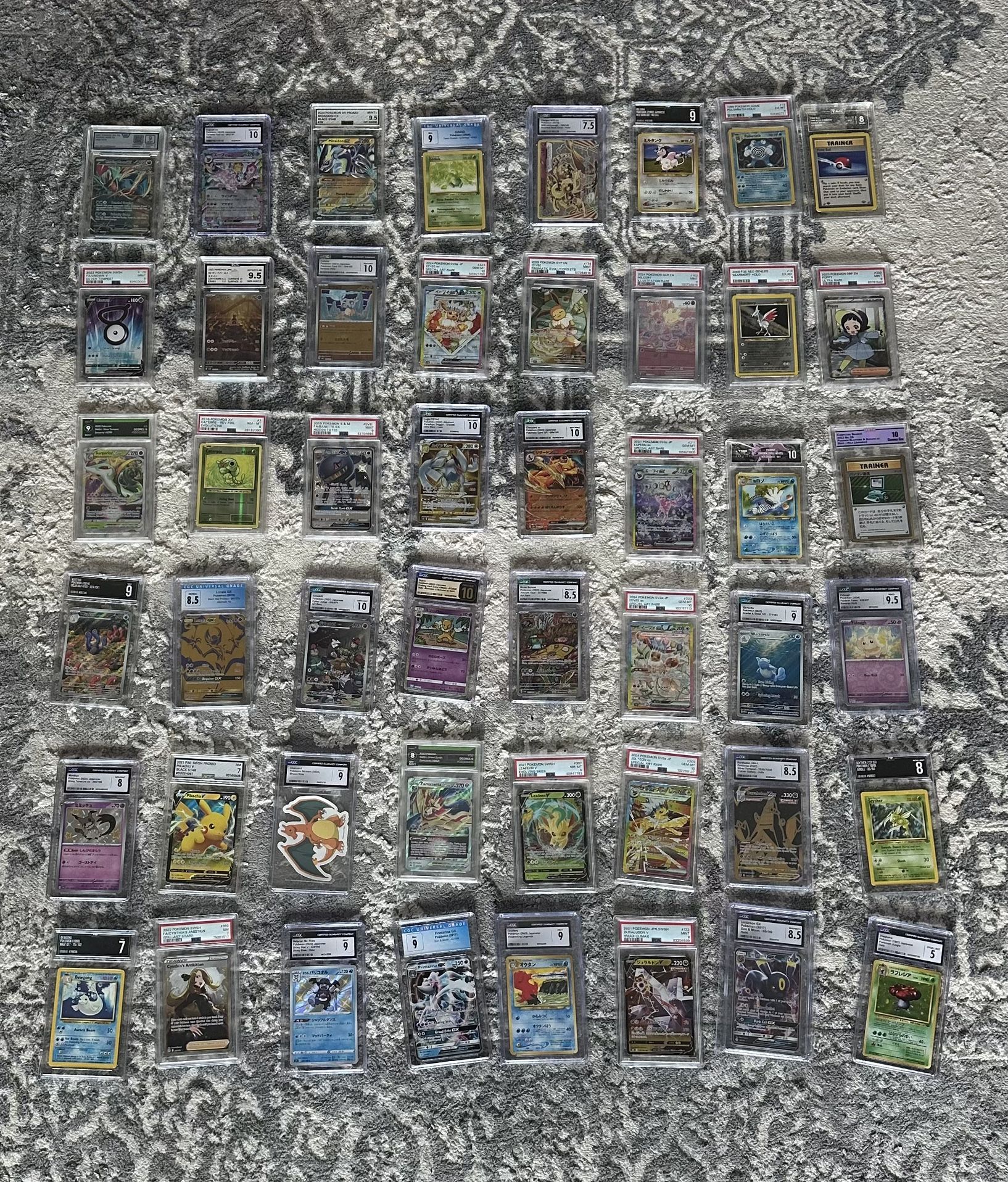 English And Japanese Mixed Graded Pokemon Card Collection: 48 Slabs