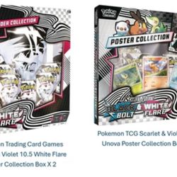 Pokemon Black Bolt And White Flare Preorder 2 White Flare Binder Collections And 2 Poster Collections