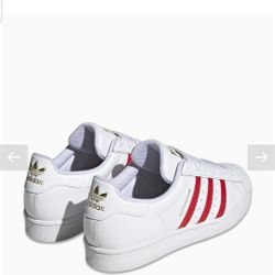 Adidas Originals White/Red Superstar Sneakers