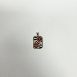 14k Gold And Enamel Flower Charm Pendant 