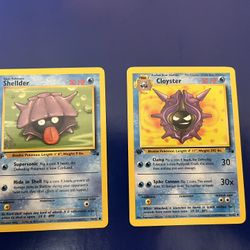 Pokemon Cards, Shelter And Cloyster 1st Edition 
