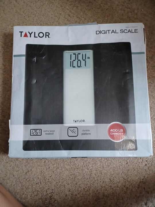 New Taylor Digital 400LB Capacity Black/Grey Bathroom Scale