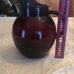 Vintage Ruby Red Glass Pitcher