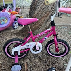 Pink And Black Kids Bicycle With Training Wheels 