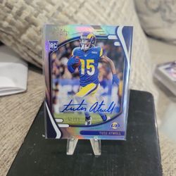 Tutu Atwell  Panini Absolute Blue Rookie Auto Number 51/99 Football Card 