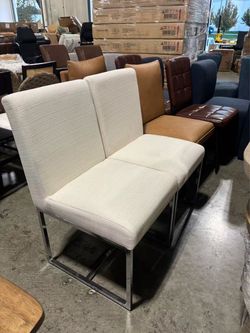 Modern Upholstered Dining Chairs with Chrome Base